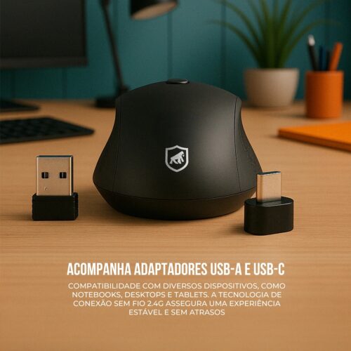 Mouse Sem Fio Gshield Hybrid Tipo C USB 2